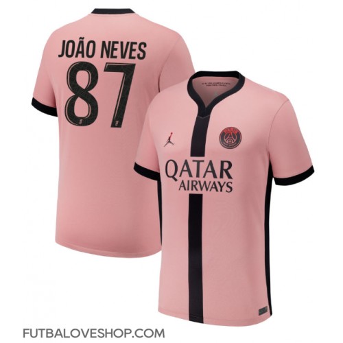 Dres Paris Saint-Germain Joao Neves #87 Tretina 2024-25 Krátky Rukáv